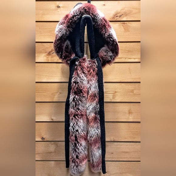Faux Fur Hooded Scarf - Multicolor - Picture 2 of 6
